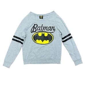 Batman DC Comics French Terry Long Sleeve Shirt Gray Size Medium